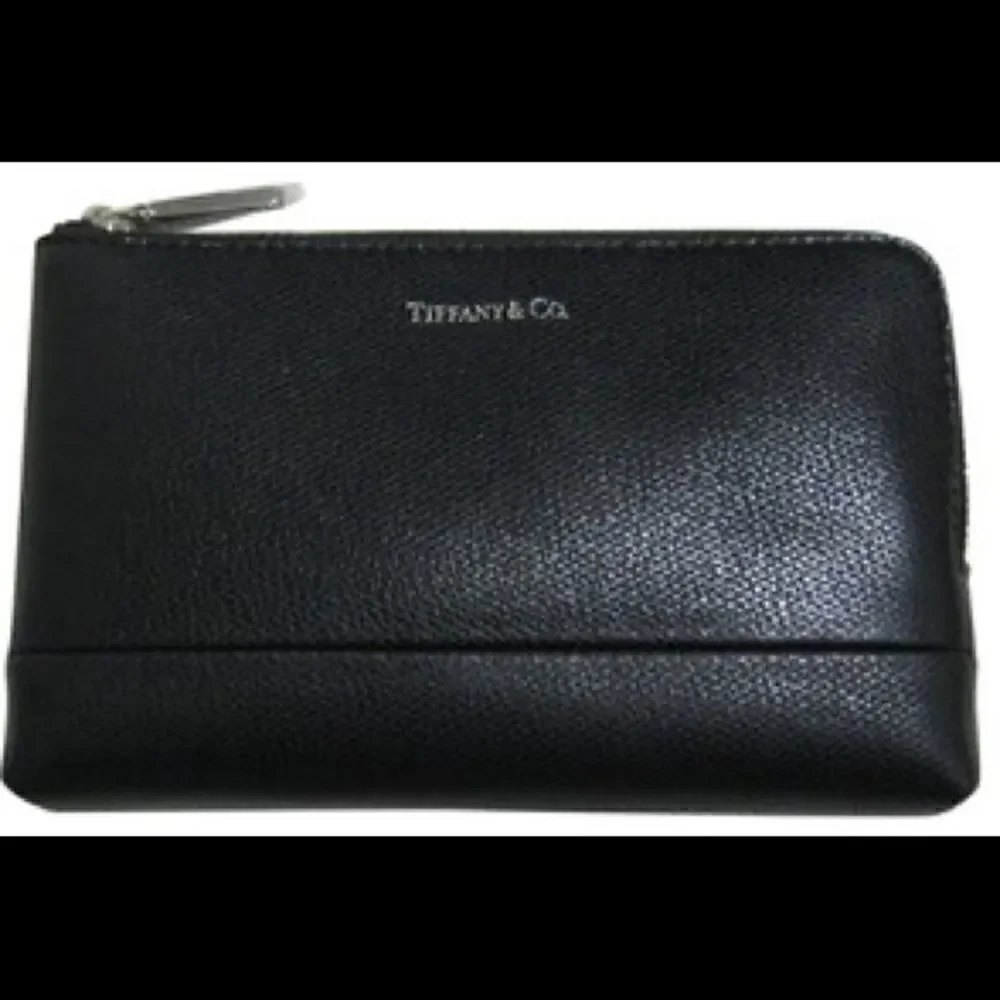 Tiffany & Co. Leather zip around pouch - Black New